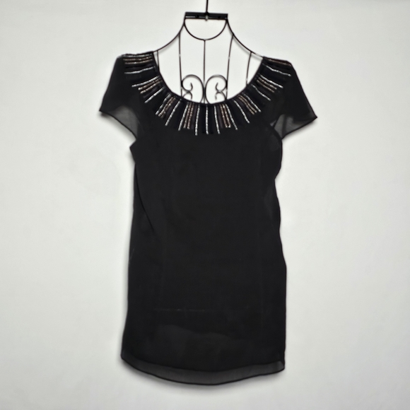 WHBM Black cap flutter sleeve lightweight top size XS - Picture 7 of 8